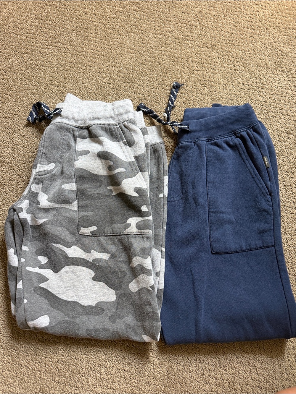 Eddie Bauer Boys Fleece Jogger Pants - Navy and Gray Camo